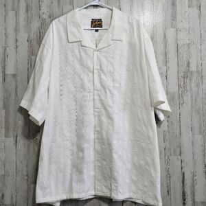 Johnny Bigg Belize White Relaxed Short Sleeve Button Down Shirt Big Tall 4XL